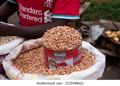 Staple Food - Beans Displayed For Sale In Lagos, NIGERIA, April 28, 2022. Nigeria's Economy As Inflation Rises