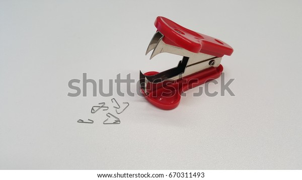 Staple remover with used staple, stationery or\
office supplies