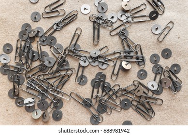 Staples Pins On Craft Paper Stock Photo 688981942 | Shutterstock