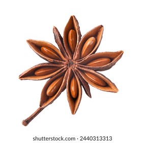 Star anise close-up on a white background. Isolated - Powered by Shutterstock