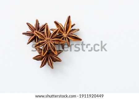 
Star anise on white background