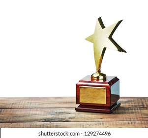 Star Award With Space For Text On White Background