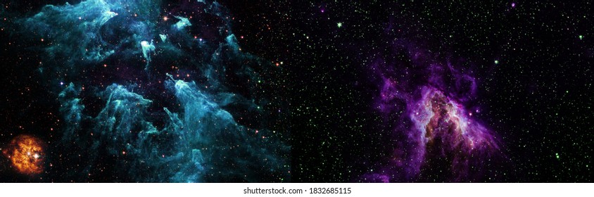 Star cluster and nebula - A cloud in space. Abstract astronomical galaxy. Elements of this image furnished by NASA.