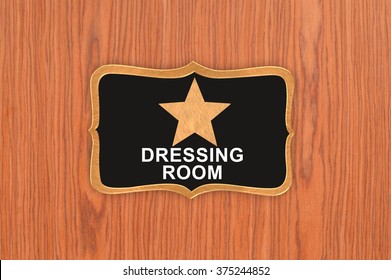 Star Dressing Room Hanging On Wood Door Background