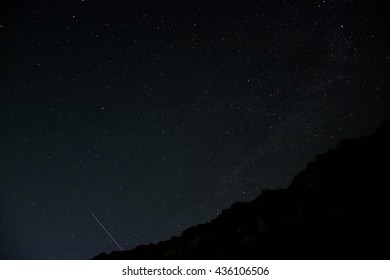 Star Filled Night Sky Mountain Outline Stock Photo 436106506 | Shutterstock