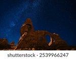 Star filled sky at Arches National Park