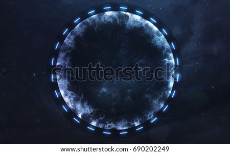 Star gate, science fiction image, dark deep space with giant planets, hot stars, starfields. Incredibly beautiful cosmic landscape . Elements of this image furnished by NASA