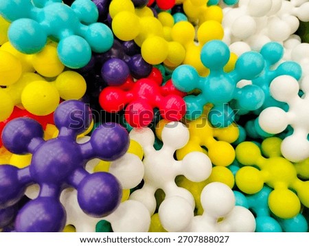 Star links, multicolored interlocking learning blocks. Educational tool or toy for building and creating to improve creativity of kids