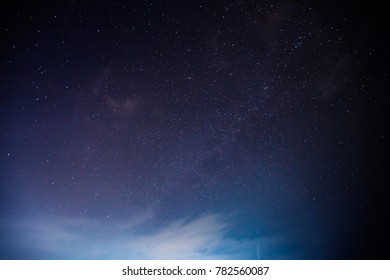 A star at nigh sky with cloudy location at north of Thailand