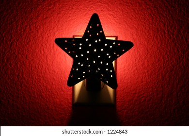 Star Nightlight With Red Background