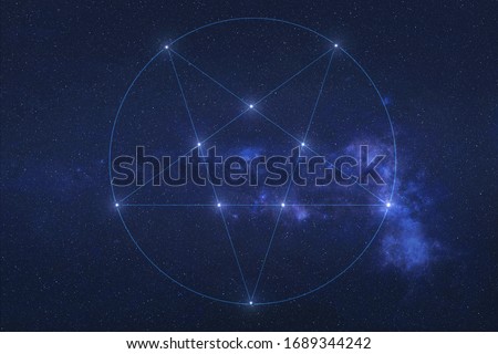 Star pentacle Constellation in outer space. Beast stars on the night sky. Elements of this image were furnished by NASA