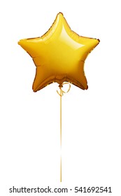 Star Shape Balloon Isolated On White -Clipping Path