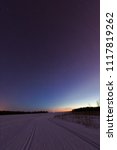 Star sky above the ski trail in Oulunsalo, Finland.