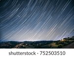 star trail over a valley