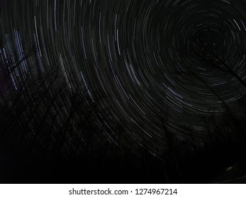 Star Trails Above The Headlands Emmet County International Dark Sky Park.