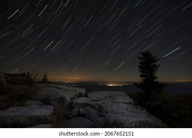 Star Trails And City Lights At Dolly Sods Wilderness