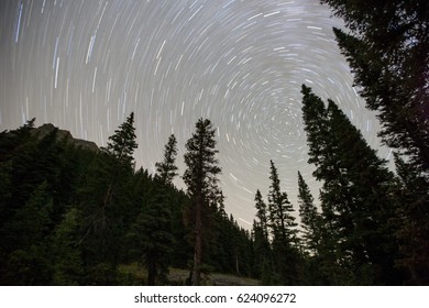 Star Trails In The Colorado Rocky Mountains 