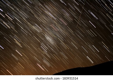 Star Trails in Night Sky Astrophotography