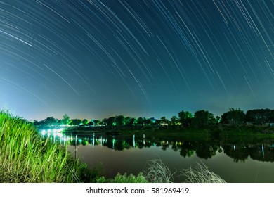 star trails on the sky