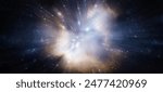 Star Trek. Space travel at the speed of light. Abstract background. Big space explosion. Elements of this image furnished by NASA.