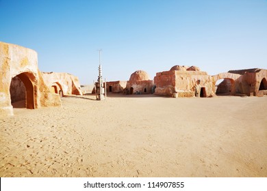 Star wars decoration in Sahara desert