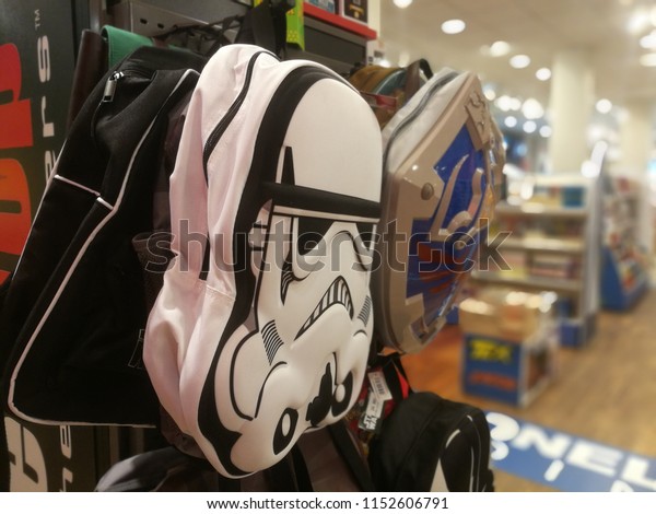 Star Wars Soldier Backpack for\
Sale in a Electronics Game Shop in Milan,Italy-August\
2018