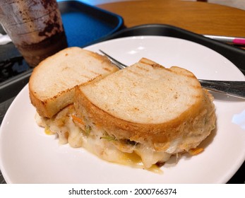 starbucks's delicious tuna melt sandwich
