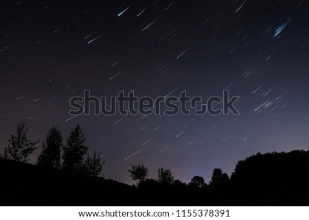 Starfall in the constellation of the Perseus