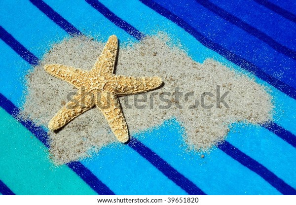 Starfish On Beach Towel Sand Stock Photo Edit Now 39651820