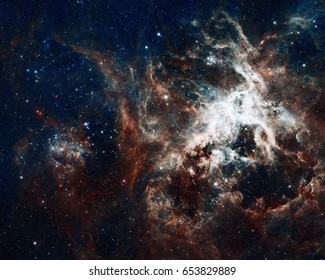 Star-Forming Region in the super star cluster called R136. The Tarantula Nebula or 30 Doradus is an H II region in the Large Magellanic Cloud. Elements of this image furnished by NASA. - Powered by Shutterstock