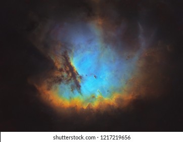 Starless Pacman nebula in modified Hubble palette