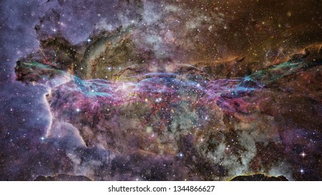 Starry deep outer space - nebula and galaxy. Elements of this image furnished by NASA.