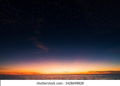 Starry dusky sky scenery over the sea. - Shutterstock ID 1428698828