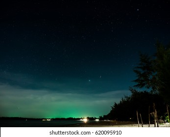 starry night at the beach