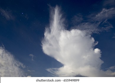 Starry Night With Cloud. Romantic concept.