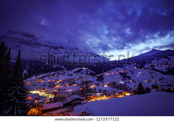 Starry Night Grindelwald Switzerland Stock Photo Edit Now 1272977122