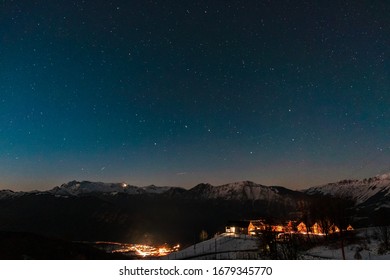 Starry Night In The Julian Alps During Winter