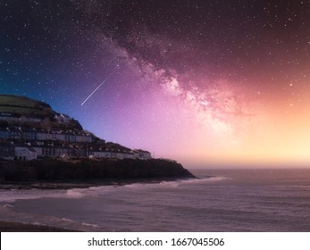 Starry Night, Newquay. West Wales. - Shutterstock ID 1667045506