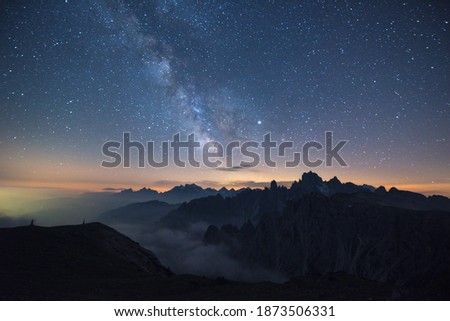 Starry night on top of the Tre Cime di Lavaredo