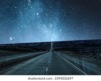 Starry Night over an open road