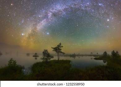 Starry night at Yelnya swamp, Belarus