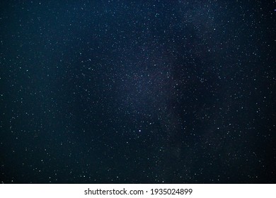 Starry Sky Background, Texture Night Photo With Long Exposure