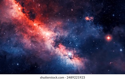 Starry Sky, Colorful Nebulae, Cosmic Dust, Universe, Galaxy Space, Astronomical Phenomena, Celestial Bodies, Night Sky Astronomy Background - Powered by Shutterstock