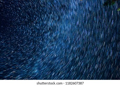 Starry Sky On Long Exposure. TimeLapse Concept