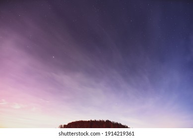 Stars  Arcturus And Spica In The Foggy Night.