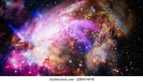 Stars and far galaxies. Wallpaper background. Sci-fi space wallpaper. Elements of this image furnished by NASA