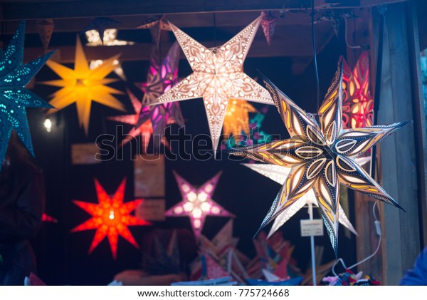 Stars Lanterns Hang Ceiling Stock Photo Edit Now 775724668