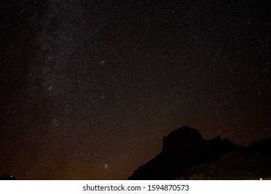 Stars Light Up The Night Sky In The Desert Of West Texas. 