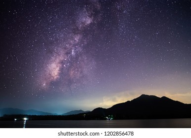 Stars And Milky Way In Dark Night Sky