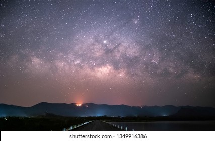 Stars and Milky Way in the dark night sky